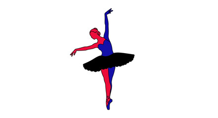 Young ballerina in mid-air leap wearing tutu and ballet slippers on white background © Arga