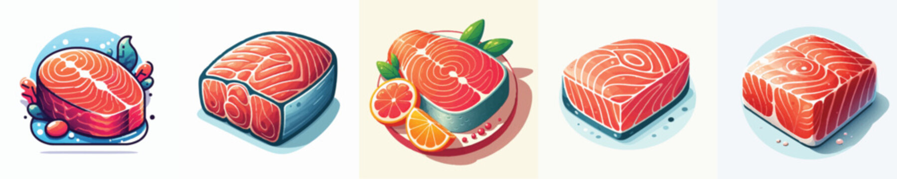 vector of salmon meat