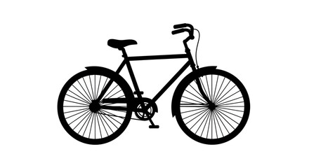 Obraz premium minimalist black bicycle silhouette on white background for design