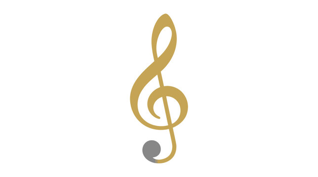 Seamless pattern of scattered gray and gold musical notes and symbols