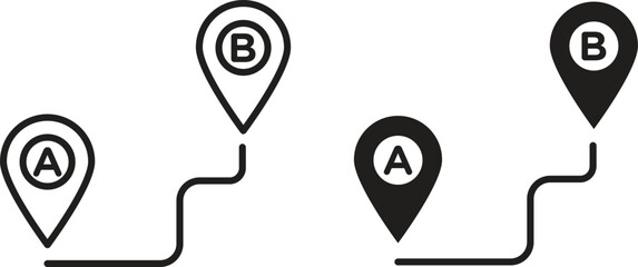 Path A to B icon for social media, app, and web design. Vector illustration. © apon