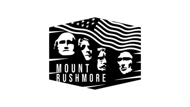 mount rushmore symbol, black isolated vector silhouette