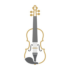 Fototapeta premium Violin icon with clean minimalist shape