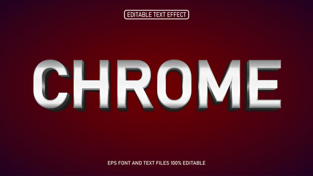 chrome 3D text effect editable
