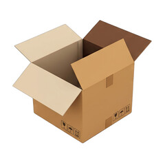 Fototapeta premium Open Cardboard Box with Shipping Symbols