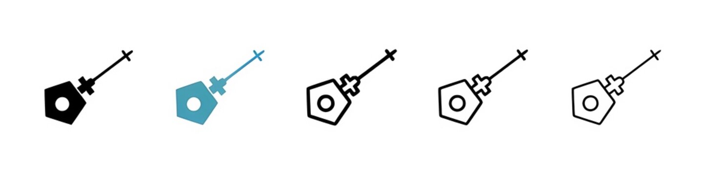 Car dipstick line icon vector set. Thin line customizable illustration. Contour symbol. Vector isolated outline drawing. Editable stroke