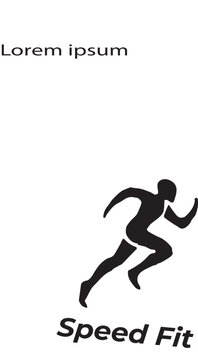 PrinRunning Man Silhouette Icon for Fitness and Sports Logot