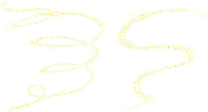 星のキラキラ流れるライン素材セット 魔法 変身｜Sparkle Swirl Decoration