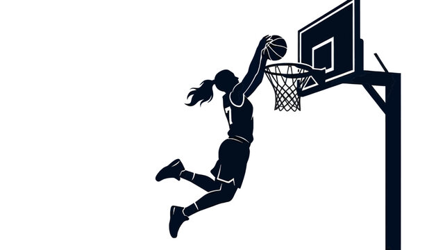 Man dunking basketball in hoop