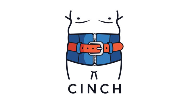Person Cinching Waist with Belt for Weight Loss Concept