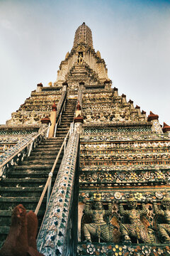 Upward View of Wat Arun Central Spire