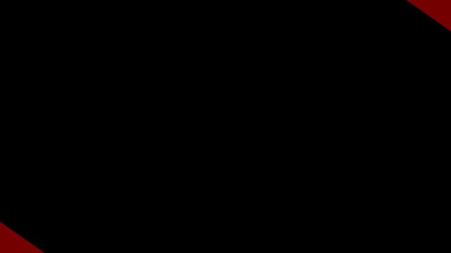 Minimalist red and black motion background featuring diagonal corners design for digital presentation content loop video.