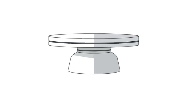 Minimalist white pedestal display stand illustration for product presentation and showcase