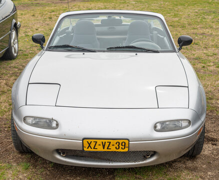 Tiel, The Netherlands, 03.05.2026, Classic japanese sports car Mazda MX5 Miata from 1991 at Betuwse Fruitrit