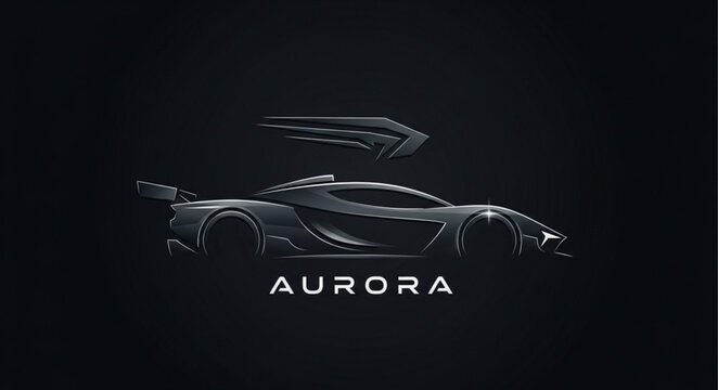 Futuristic Aurora sports car concept design.