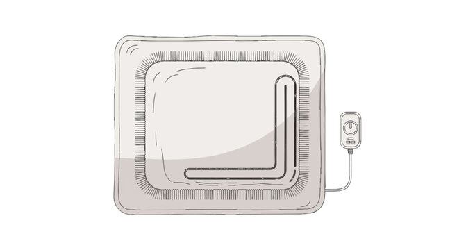 Electric heating pad with remote control illustration for muscle pain relief and thermal therapy