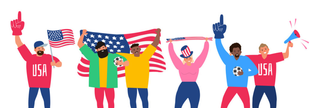 america football soccer fans world game usa vector illustration