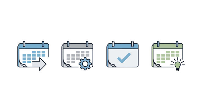 Calendar icons for schedules and planning