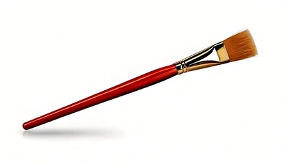 Fototapeta premium A paint brush in isolation against a white backdrop