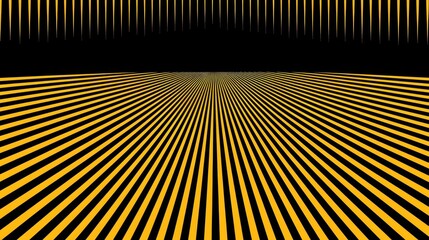 Obraz premium Dynamic Yellow Black Perspective Lines Converging to Horizon Illustration