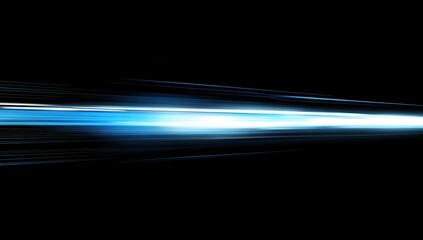 Fototapeta premium Abstract Blue Light Speed Streak in Digital Tunnel Effect