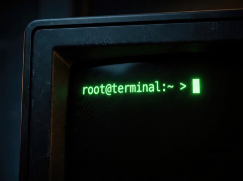 Green Terminal Screen Displaying Root User Prompt.