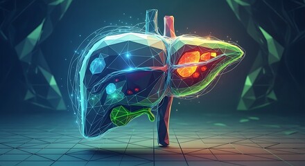 Human Liver Organ 3D Illustration.