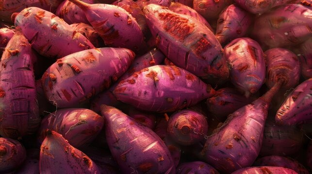 Fresh yams piled together showcasing vibrant colors and textures for culinary inspiration