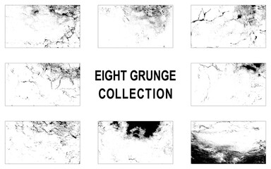 Obraz premium Set of Grunge textures. Abstract monochrome background. Collection of grunge texture. Abstract in black and white design.