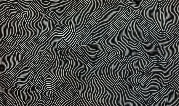 Monochromatic Visual Pattern with Winding Thin Lines and Spirals