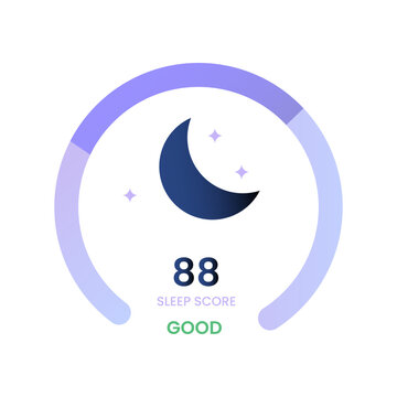 Sleep Score Tracker Moon Icon Wellness Monitoring Illustration. 