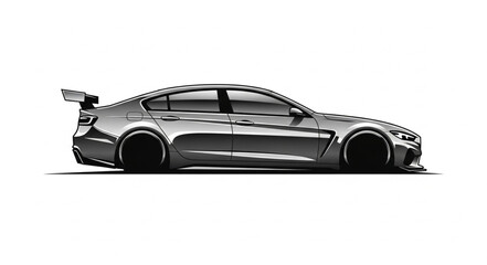 Obraz premium Sleek Modern Sports Sedan with Aggressive Aerodynamics.