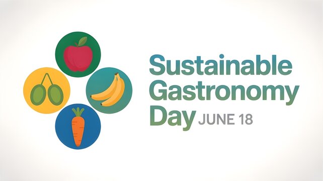 Sustainable Gastronomy Day Clean Minimalist Vector Graphic