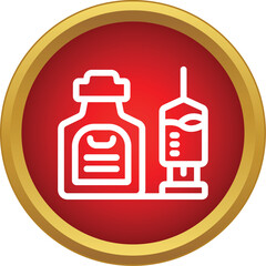Fototapeta premium Vaccine vial and syringe icon symbolizing immunization and healthcare