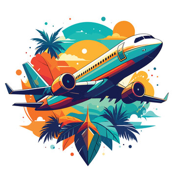 Airplane Flying in the Sky 1.