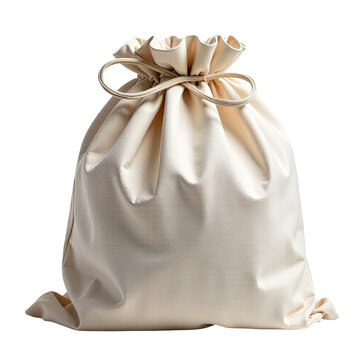 A simple white bag with a drawstring closure