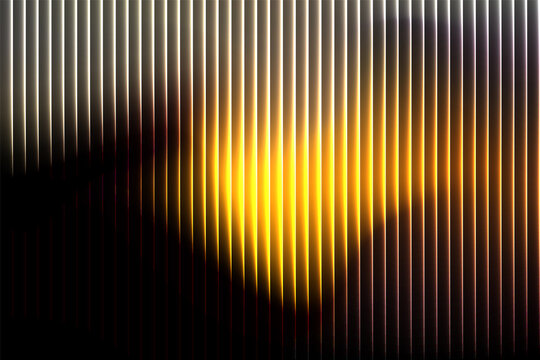 Abstract glowing golden gradient with vertical stripe distortion futuristic light wave and luminous digital texture background