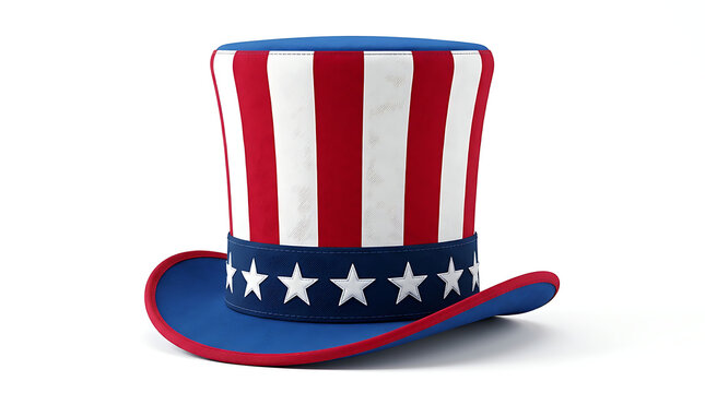 Traditional uncle sam style patriotic hat with stars and stripes patriotic american celebration accessory national independence clothing
