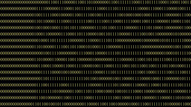 binary code background video animation 4k.Matrix green binary code streaming animation