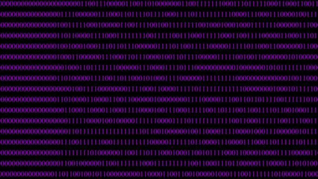 binary code background video animation 4k.Matrix green binary code streaming animation