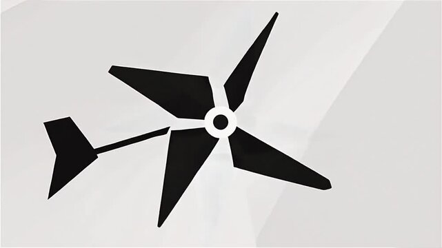 unique silhouette mini windmill vector video