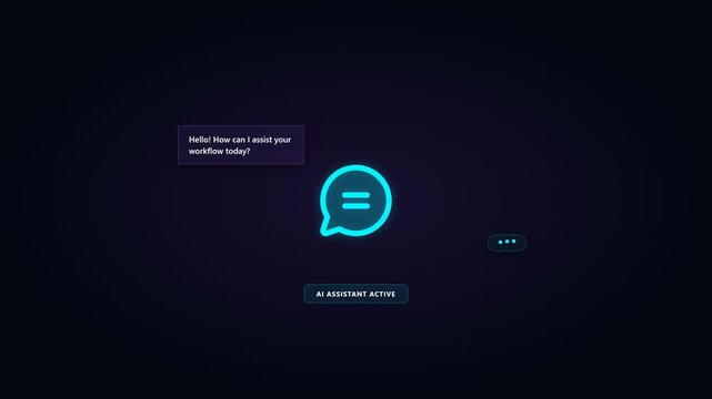 Chatbot Assistant Interface Animation for Technology Presentation