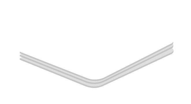 Abstract White Isometric Curved Line Segment and Corner Element Illustration