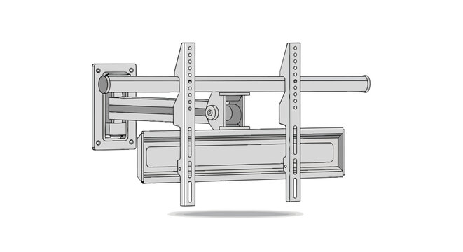 Adjustable Full Motion TV Wall Mount Bracket with Articulating Arm Technical Illustration