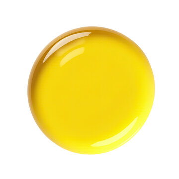 A close-up view of a bright yellow object sitting on a clean white surface
