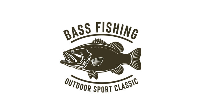 Bass fish logo for fishing.