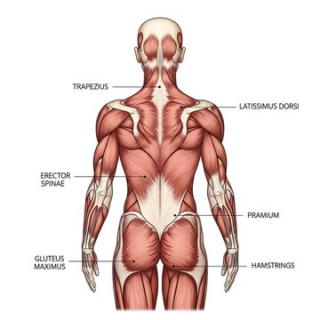 Human body muscle anatomy illustration.