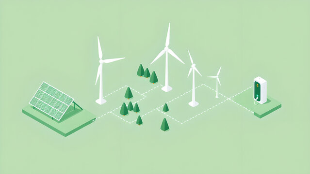 Strategic Eco Visual: Smart Green Infrastructure Set - Isometric Flat