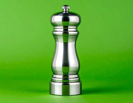 Stainless Steel Spice Grinder on Vibrant Green