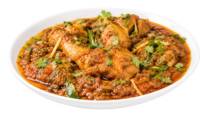 Fototapeta premium Murgh Karahi Pakistani Chicken Curry, 45 degree angle